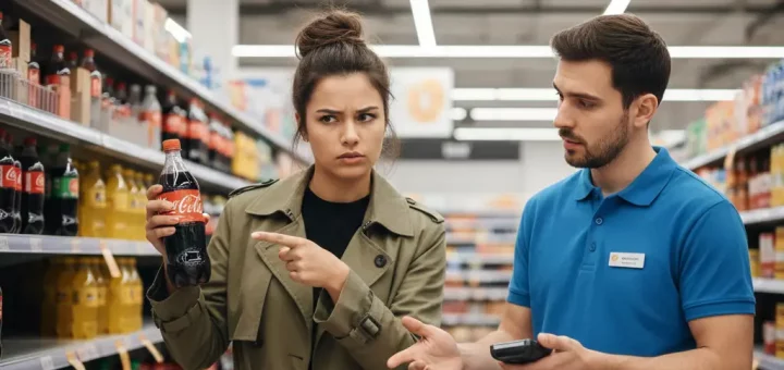 femme-refuse-coca-cola-bouchon-rouge-pour-bouchon-Jaune