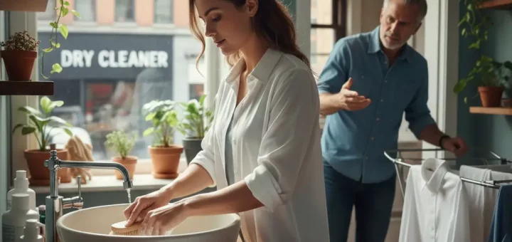 laver ses chemises à col blanc a la maison ou domicile