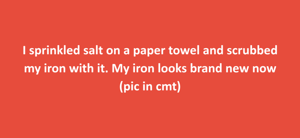 Salt on ironing board trick for smoother ironing